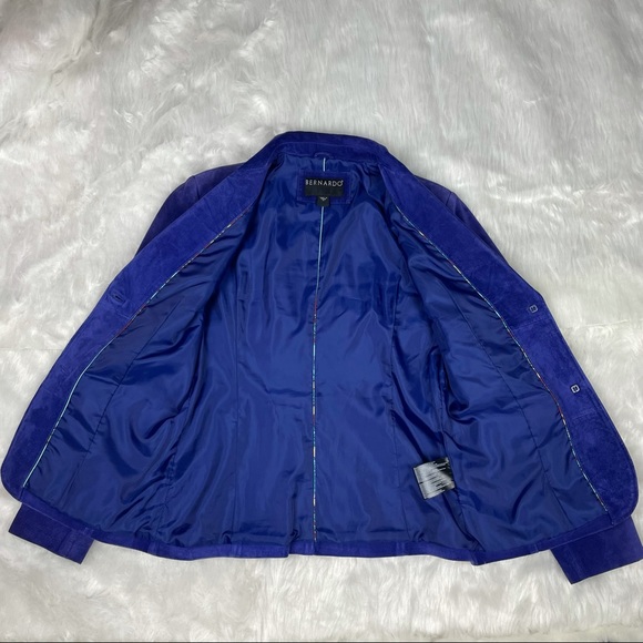 Bernardo Purple Suede Blazer Medium - Picture 9 of 13